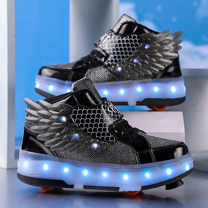 LED-Rollschuh mit Flügeln und Doppelrädern – Bild 1 | LuxeStyle