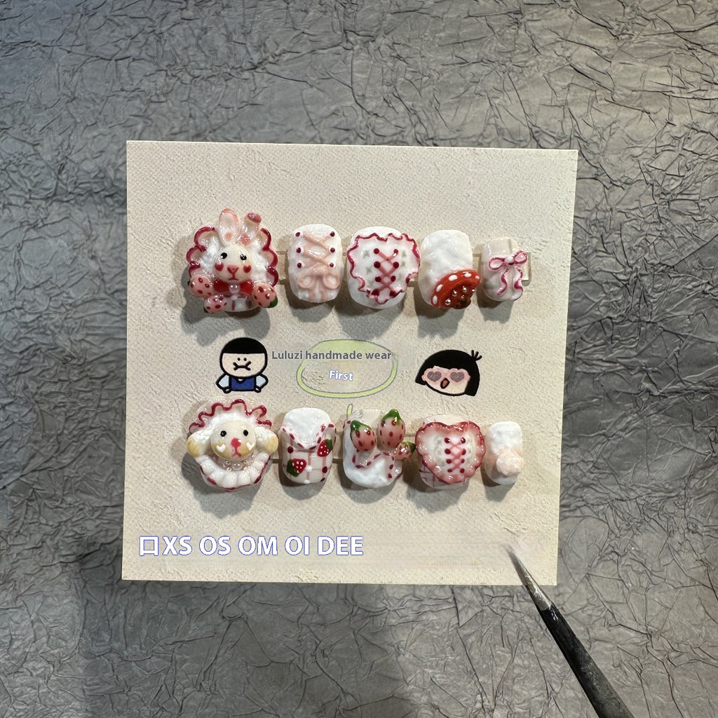 Strawberry Rabbit Nagel-Set