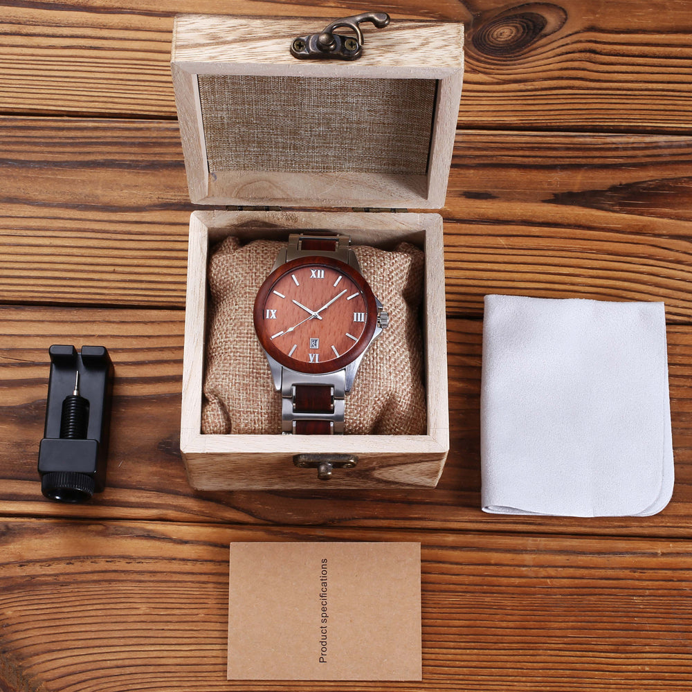 Herren Quarzuhr aus Holz und Edelstahl – Bild 11 | LuxeStyle