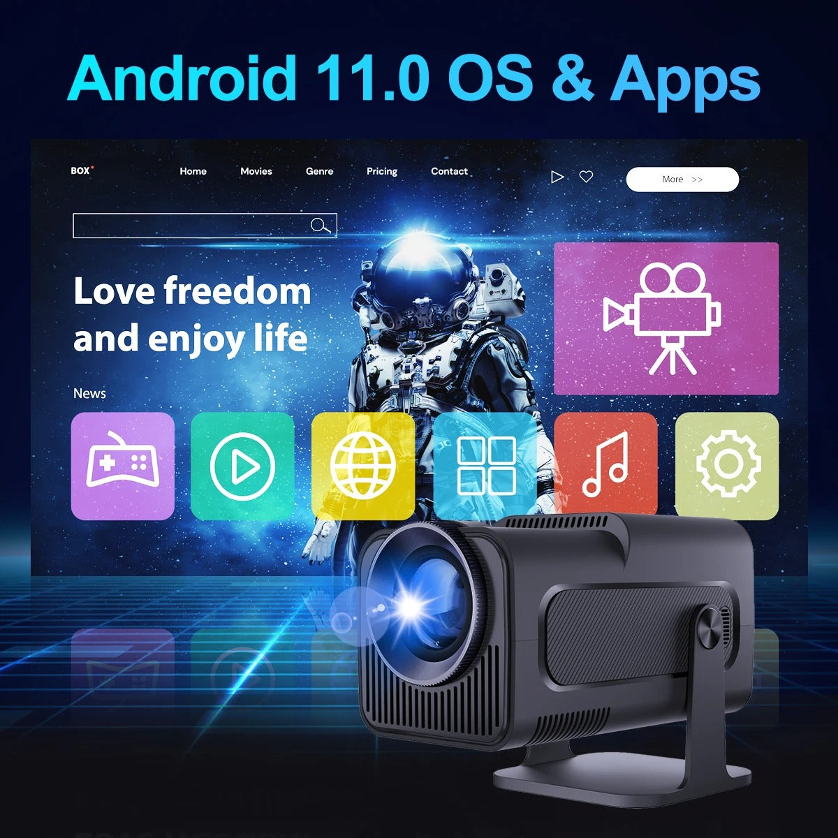 4K Smart Mini Beamer mit WLAN