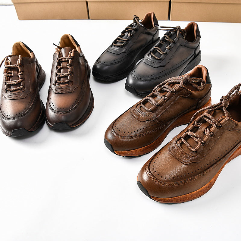 Retro-Casual-Schuhe aus erster Rindlederlage