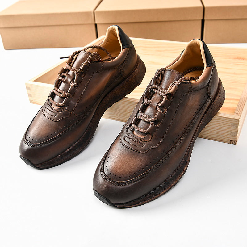Retro-Casual-Schuhe aus erster Rindlederlage