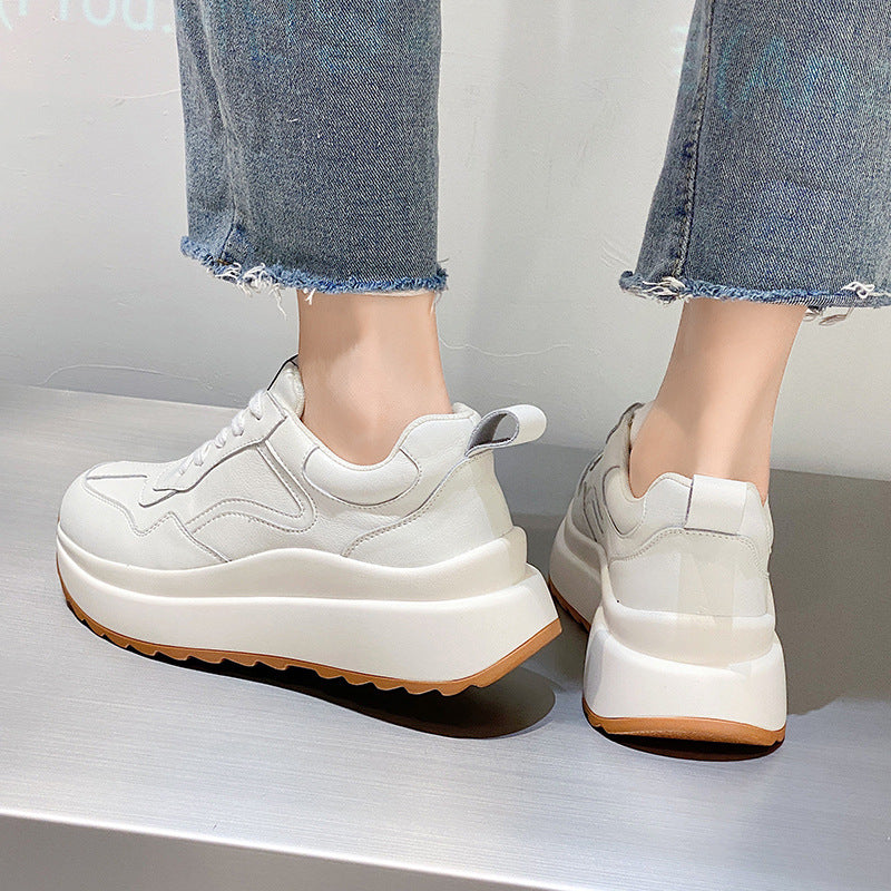 Frauen-Leder-Casual-Sneaker Weiss