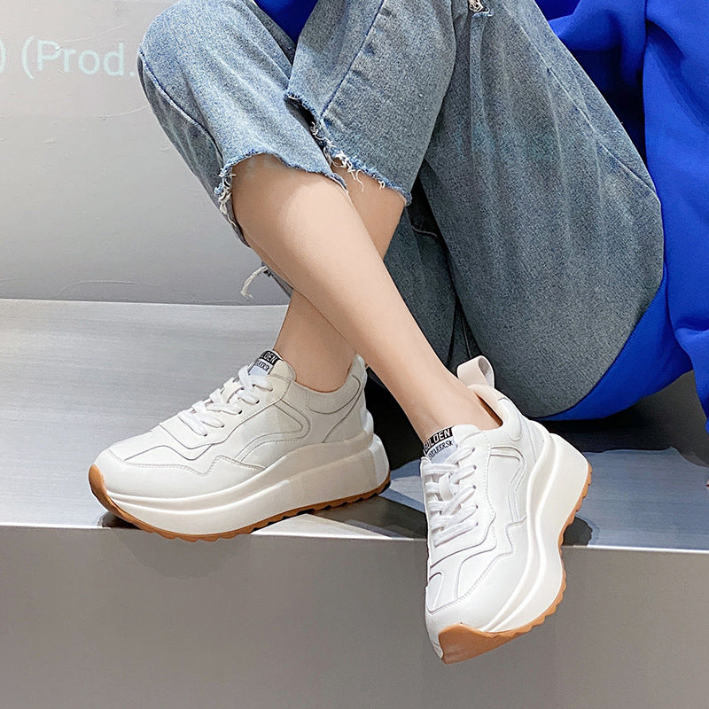 Frauen-Leder-Casual-Sneaker Weiss