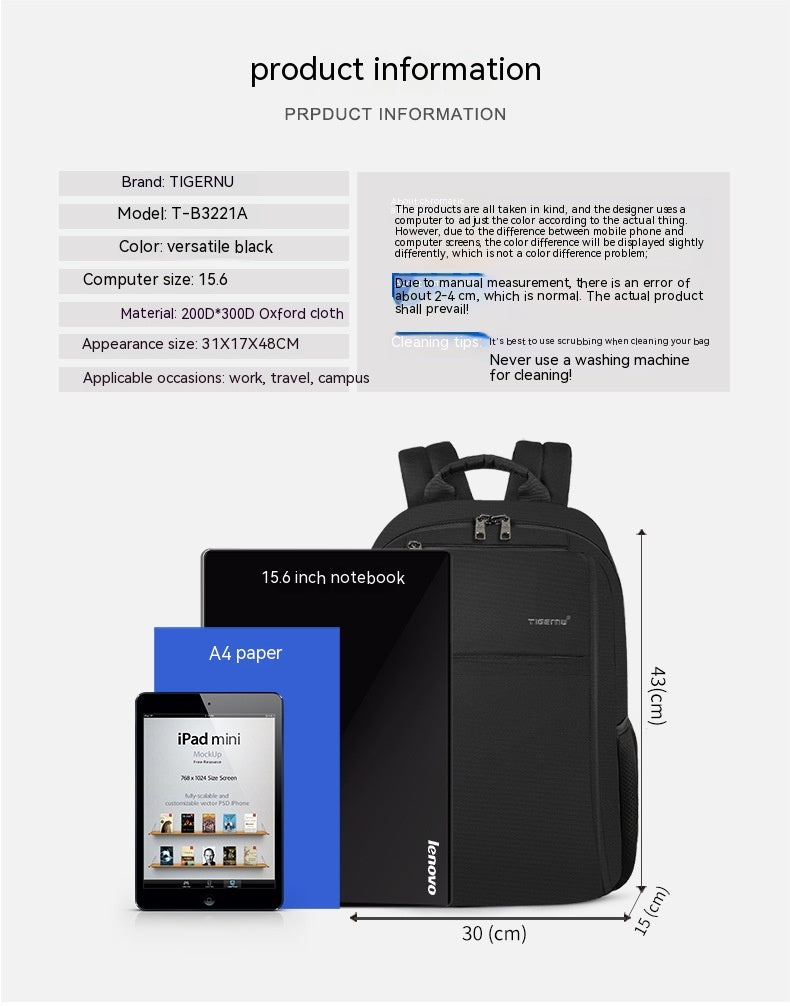 Anti-Diebstahl Laptop Rucksack 15.6"