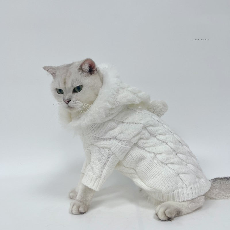 Weisser Wollpullover für Haustiere – Bild 2 | LuxeStyle