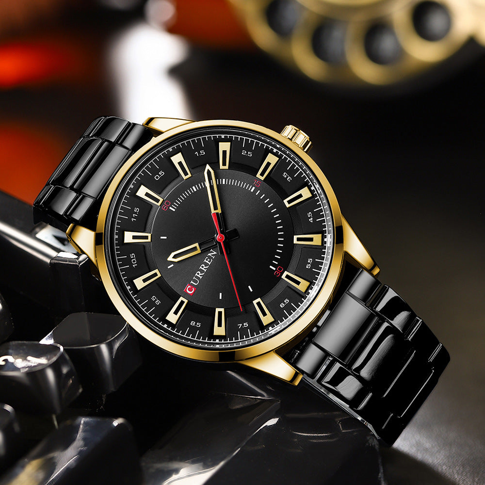 Herren Business-Uhr Quarz mit Stahlarmband – Bild 3 | LuxeStyle