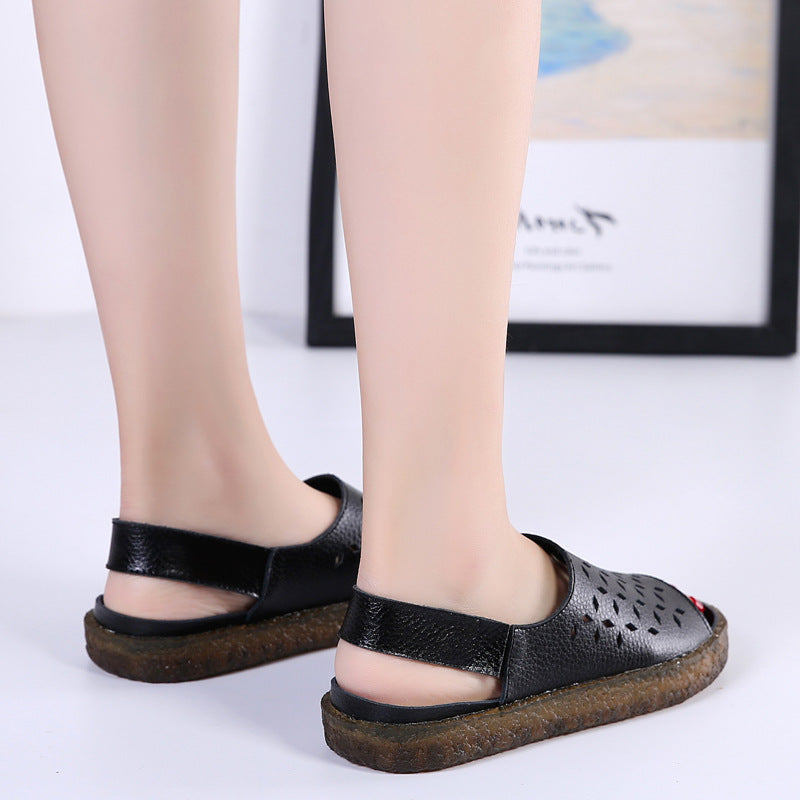 Hohle Plus-Size-Sandalen im koreanischen Stil | LuxeStyle