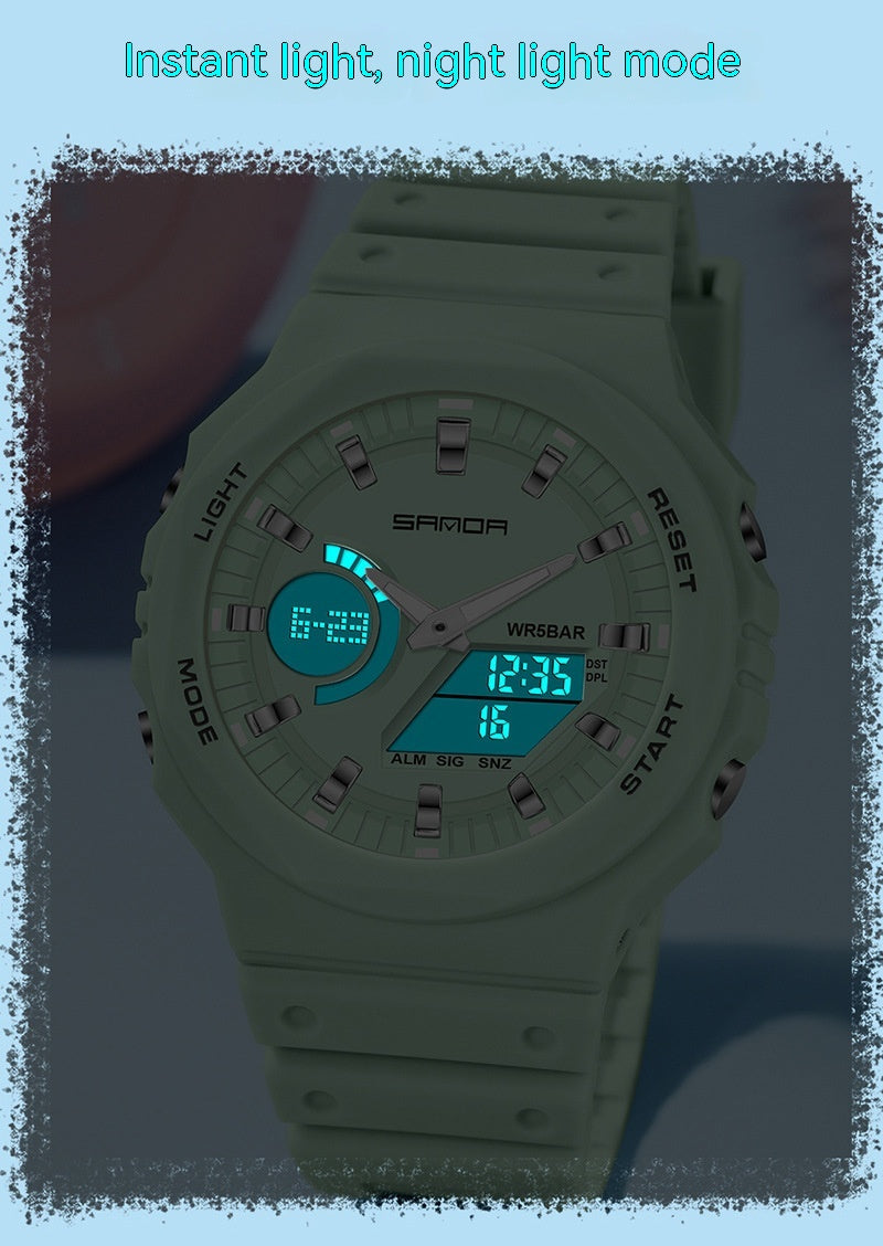 Multifunktions-Sportuhr mit Doppeldisplay und 50m Wasserdicht