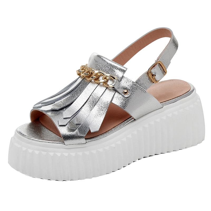 Sandalen mit Plateau-Sohle und Quasten – Bild 2 | LuxeStyle