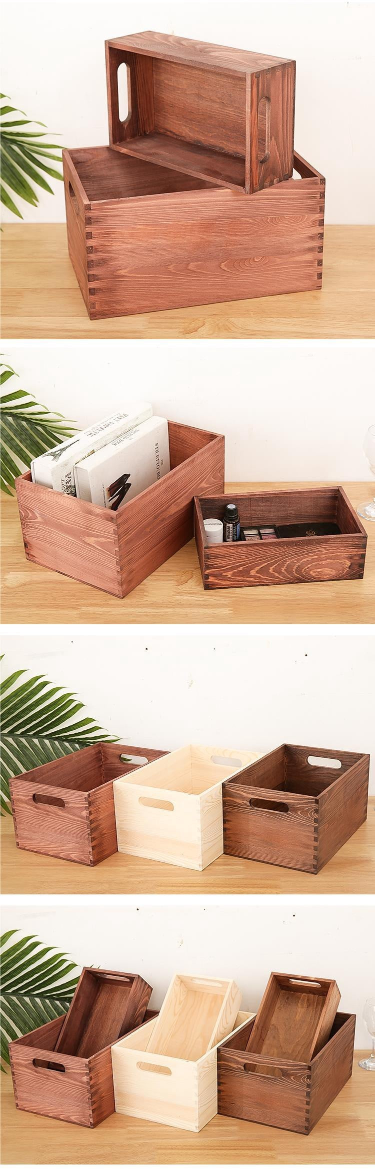 Holz-Aufbewahrungsbox im Retro-Stil