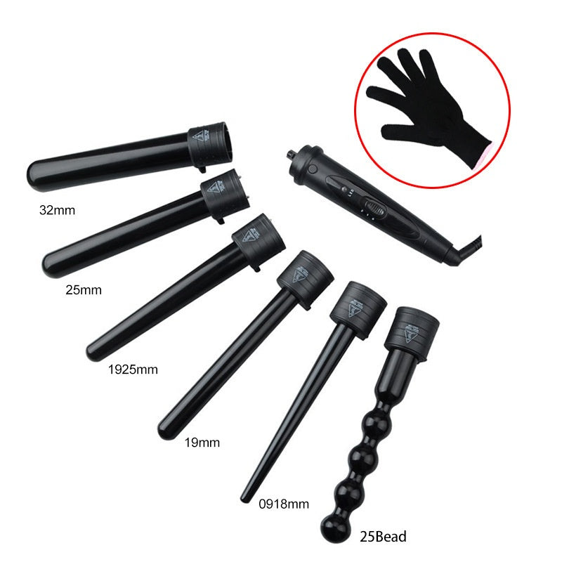 6-in-1 Lockenstab & Glätteisen mit LED-Anzeige