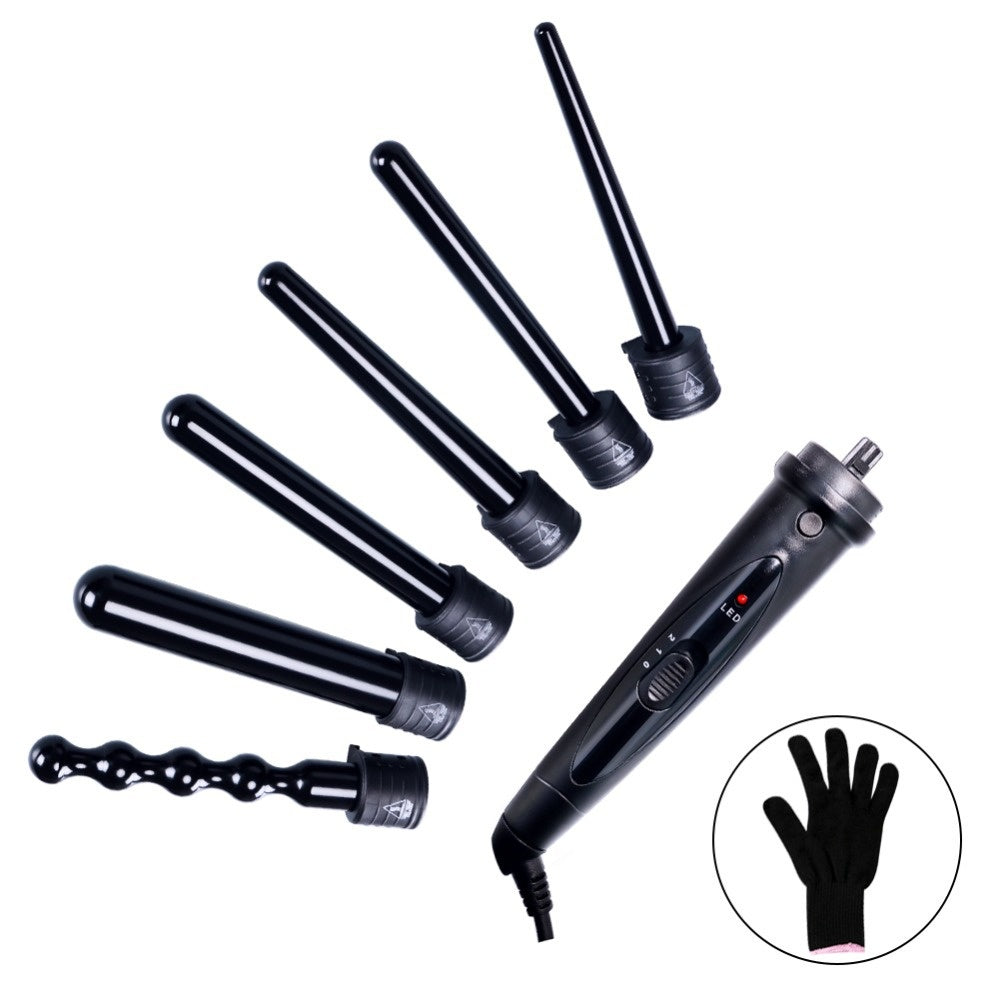 6-in-1 Lockenstab & Glätteisen mit LED-Anzeige