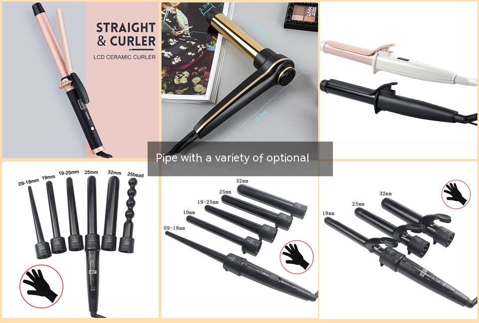 6-in-1 Lockenstab & Glätteisen mit LED-Anzeige