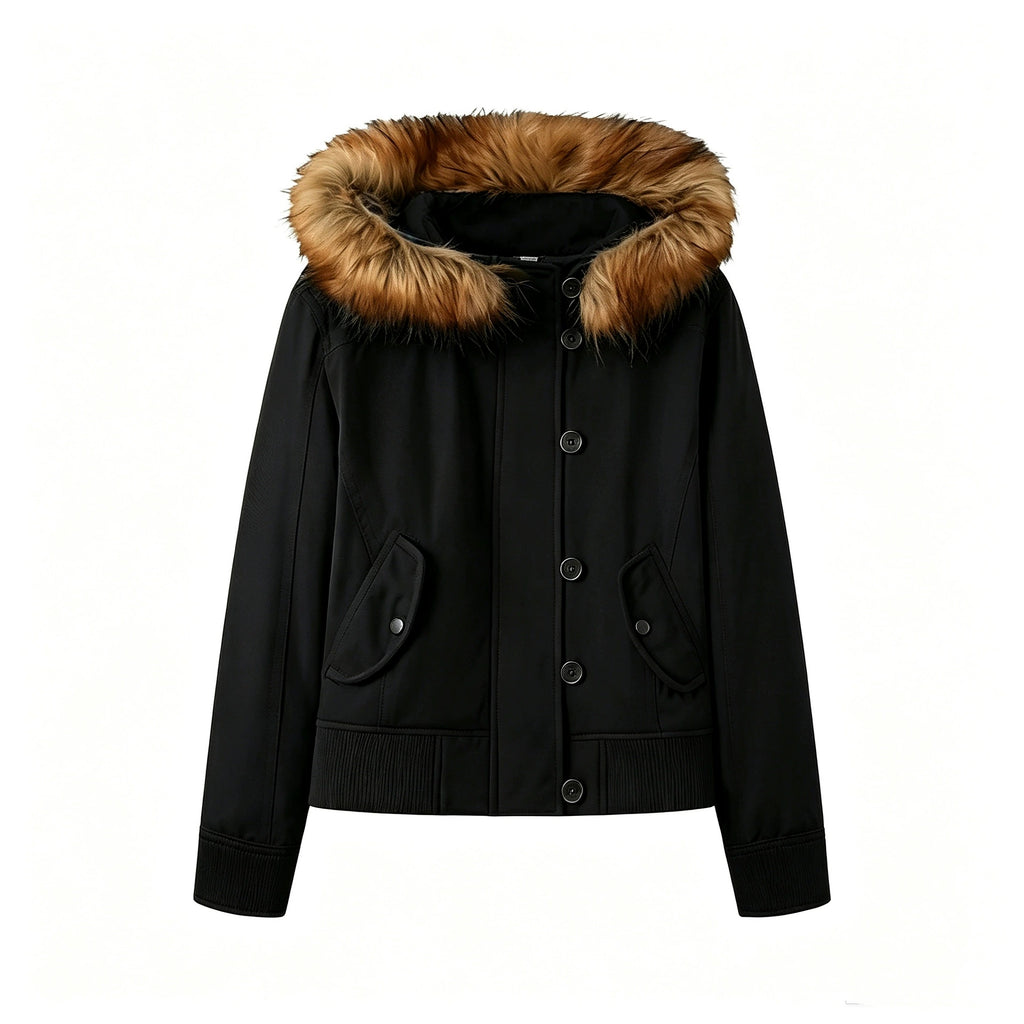 Kurze Damen-Jacke mit Kapuze – Bild 2 | LuxeStyle