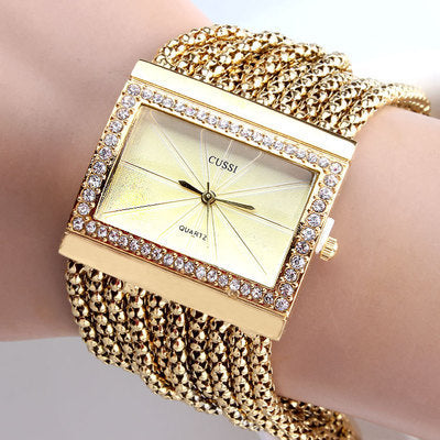 Quarz-Armbanduhr mit Strass – Bild 2 | LuxeStyle
