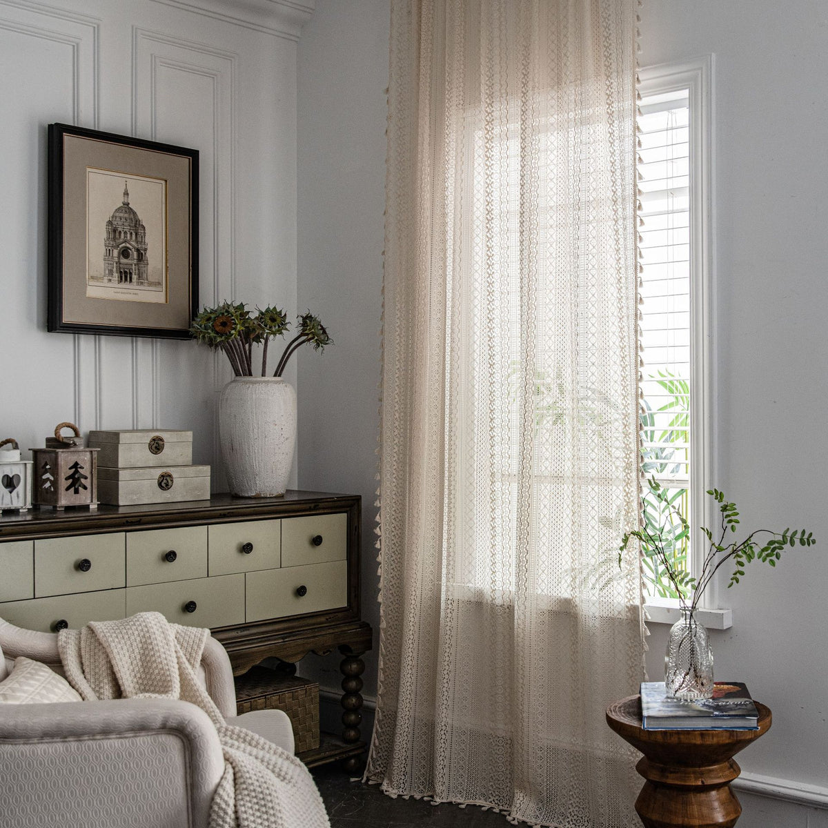 Transparenter Häkelvorhang Landhausstil – Bild 1 | LuxeStyle