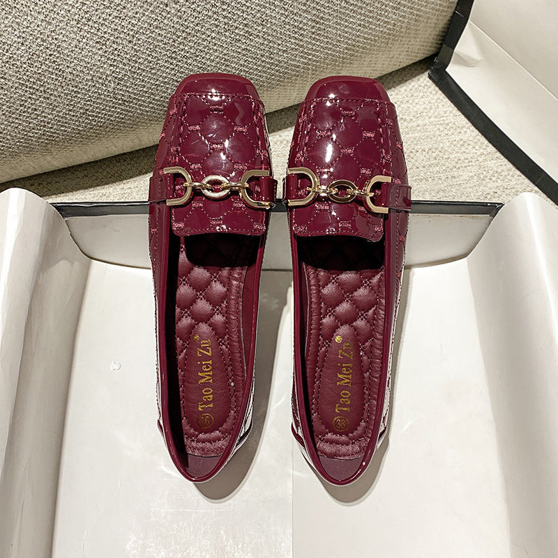 Bequeme Leder-Schuhe mit eckiger Spitze