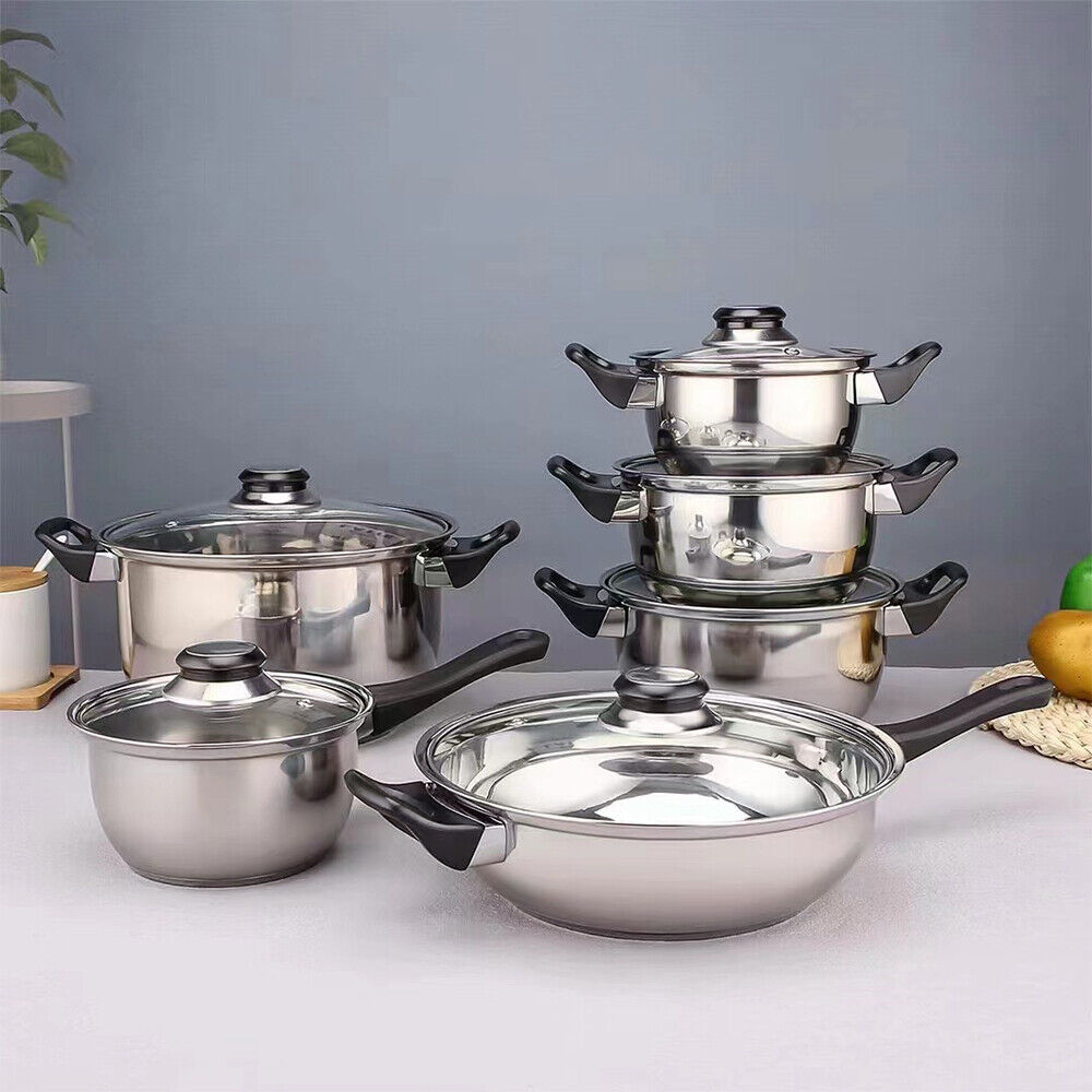 12-teiliges Kochtopf-Set aus Edelstahl – Ansicht 3