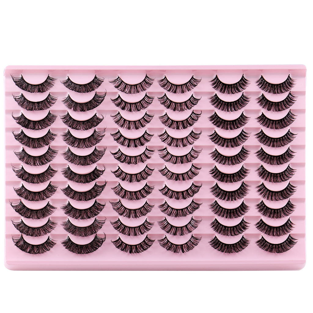 Dickes, natürliches Russisch-Gekrümmtes Eyelashes-Set