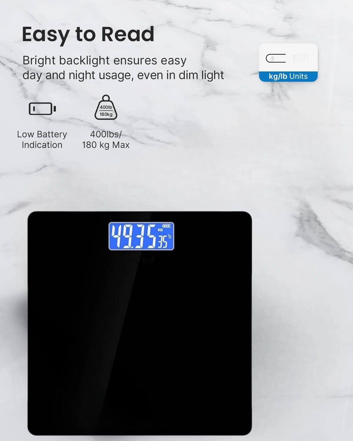 Digitale Waage 180 kg mit LCD-Anzeige – Ansicht 4