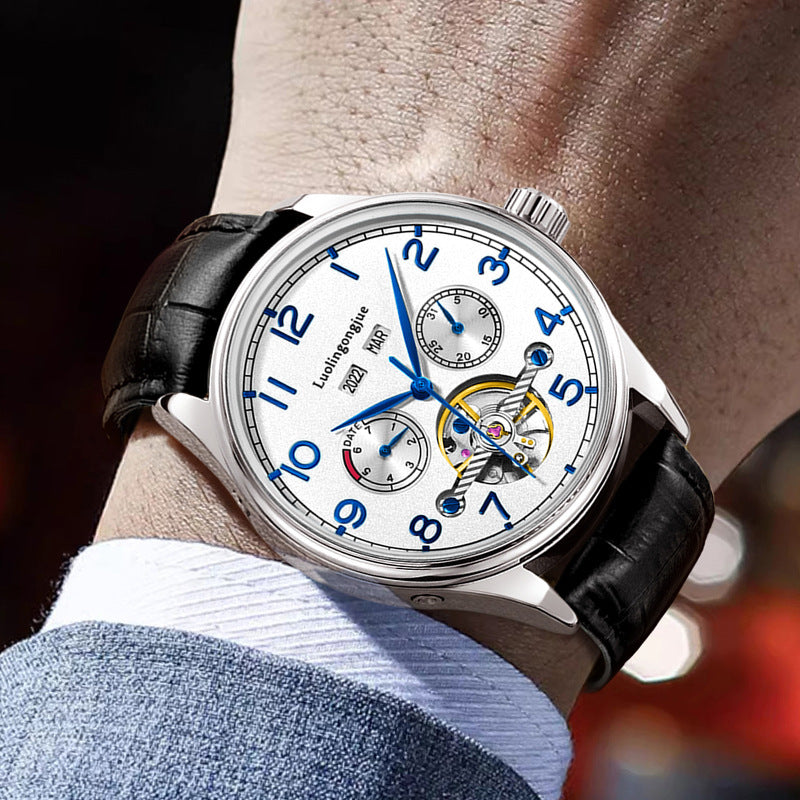 Business Herren Edelstahl-Mechanische Uhr