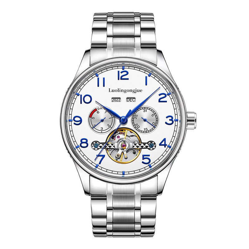 Business Herren Edelstahl-Mechanische Uhr
