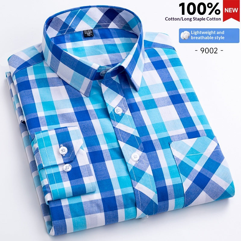 Herren Langarmhemd Kariert – Slim Fit