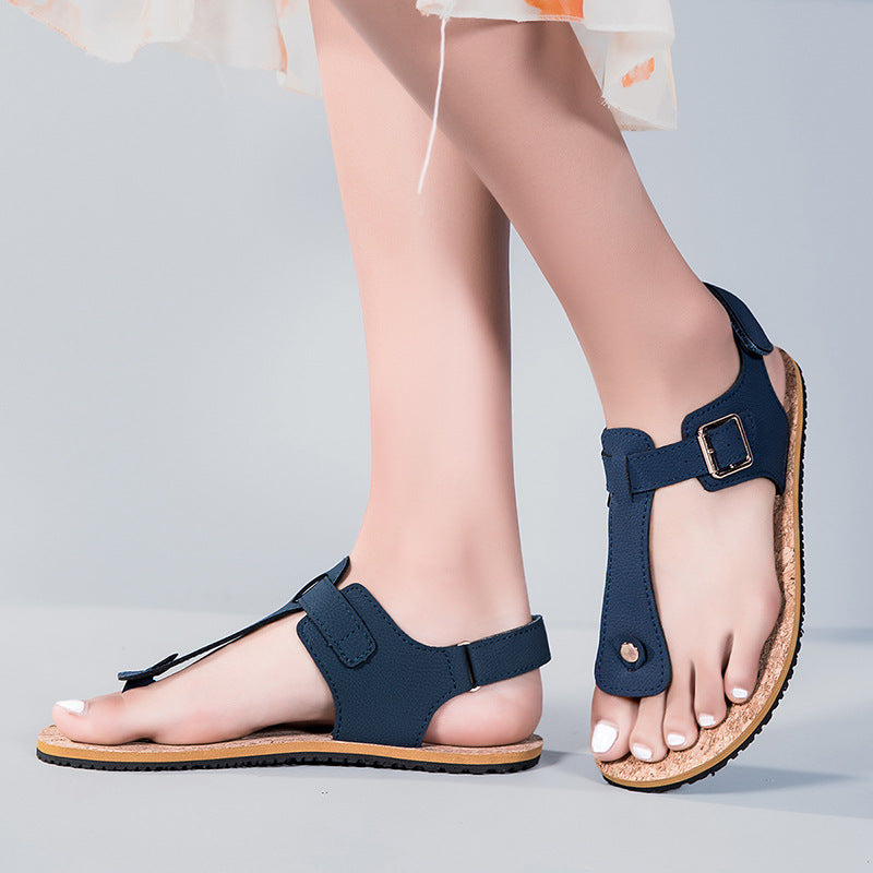 Sandalen mit Holzmaserung und rutschfester Sohle