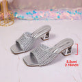 Gewobene Peep-Toe Sandalen mit hohem Absatz