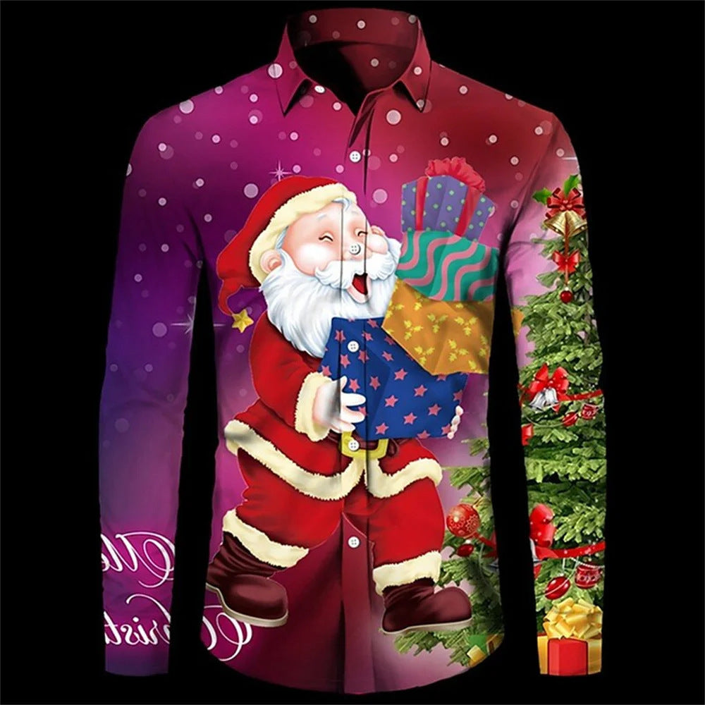 Weihnachts-Langarmshirt mit Blumenmuster – Bild 3 | LuxeStyle