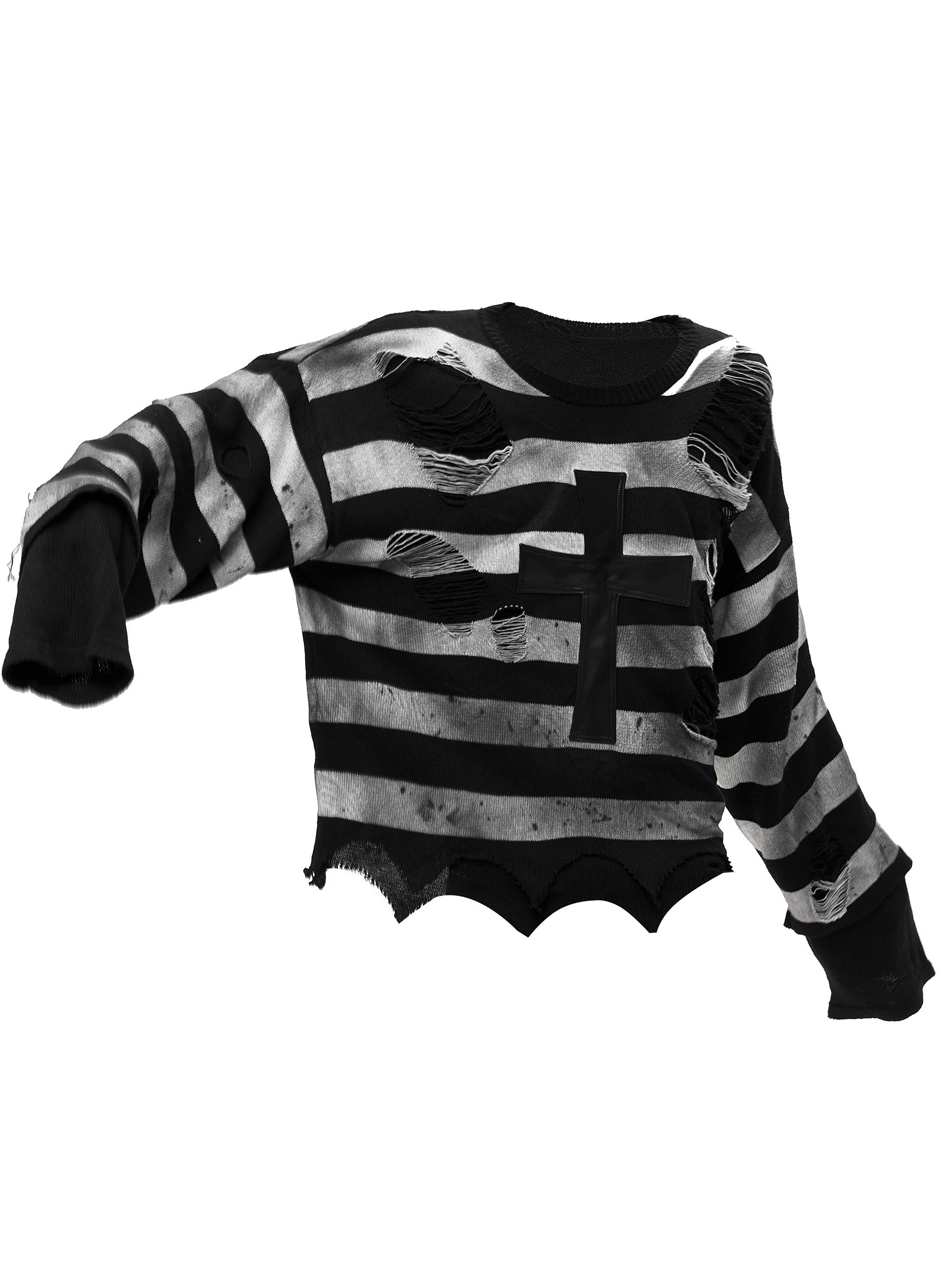 Herren Strickpullover mit Kreuz-Patchwork