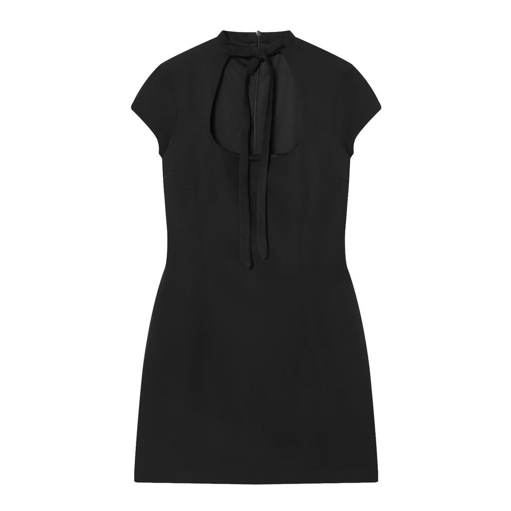 Kurzes Polka-Dot Kleid im Hepburn-Stil