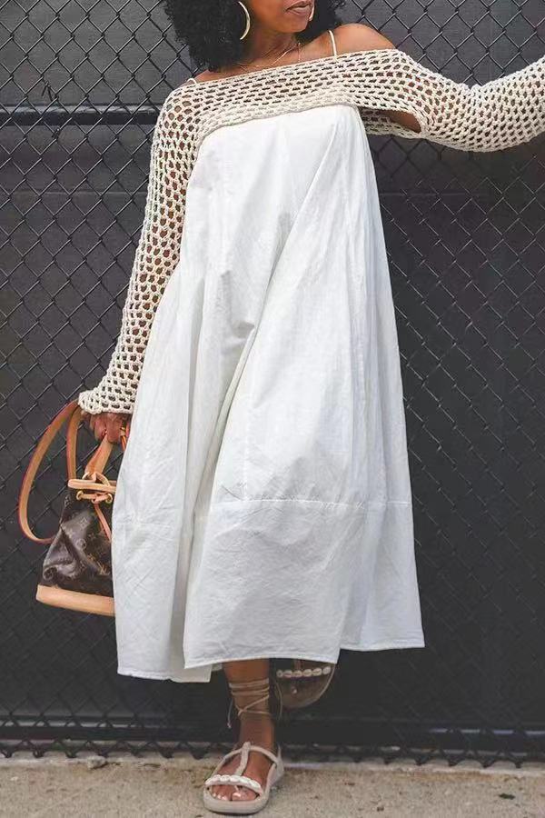 Zweiteiliges Sweater-Cape Kleid-Set | LuxeStyle