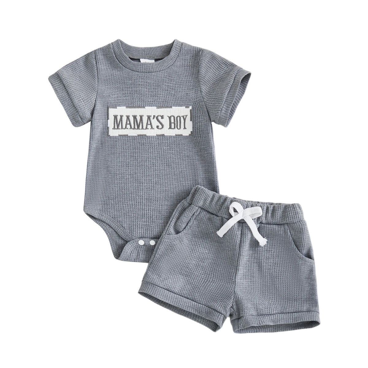 Baby Strampler und Shorts Set mit Waffel-Muster – Bild 3 | LuxeStyle