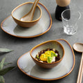Dreieckige Keramikschale mit Steintextur | LuxeStyle