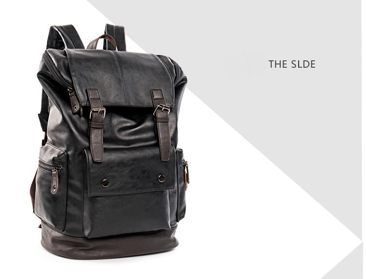 Männlicher PU-Leder Rucksack für Schule und Reisen – Bild 11 | LuxeStyle
