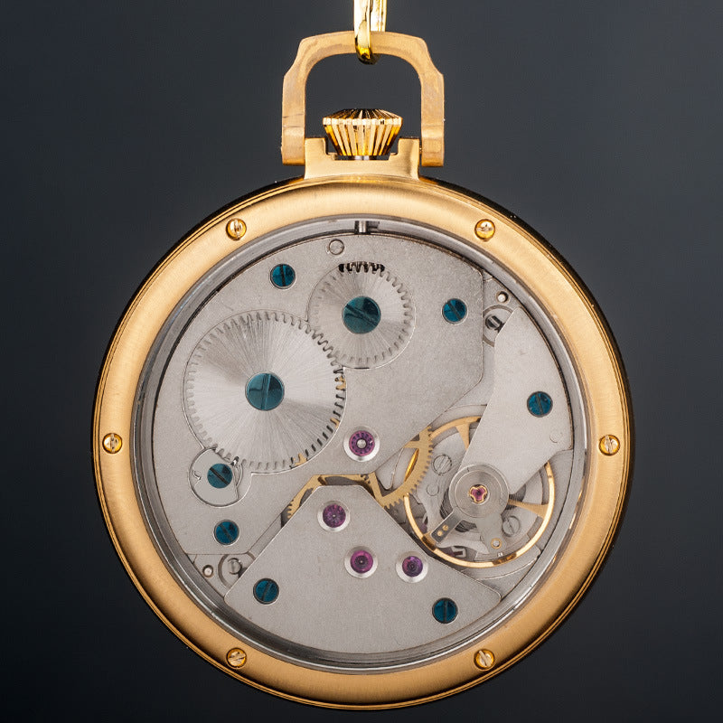 Taschenuhr aus Edelstahl mit Glaszifferblatt – Bild 6 | LuxeStyle