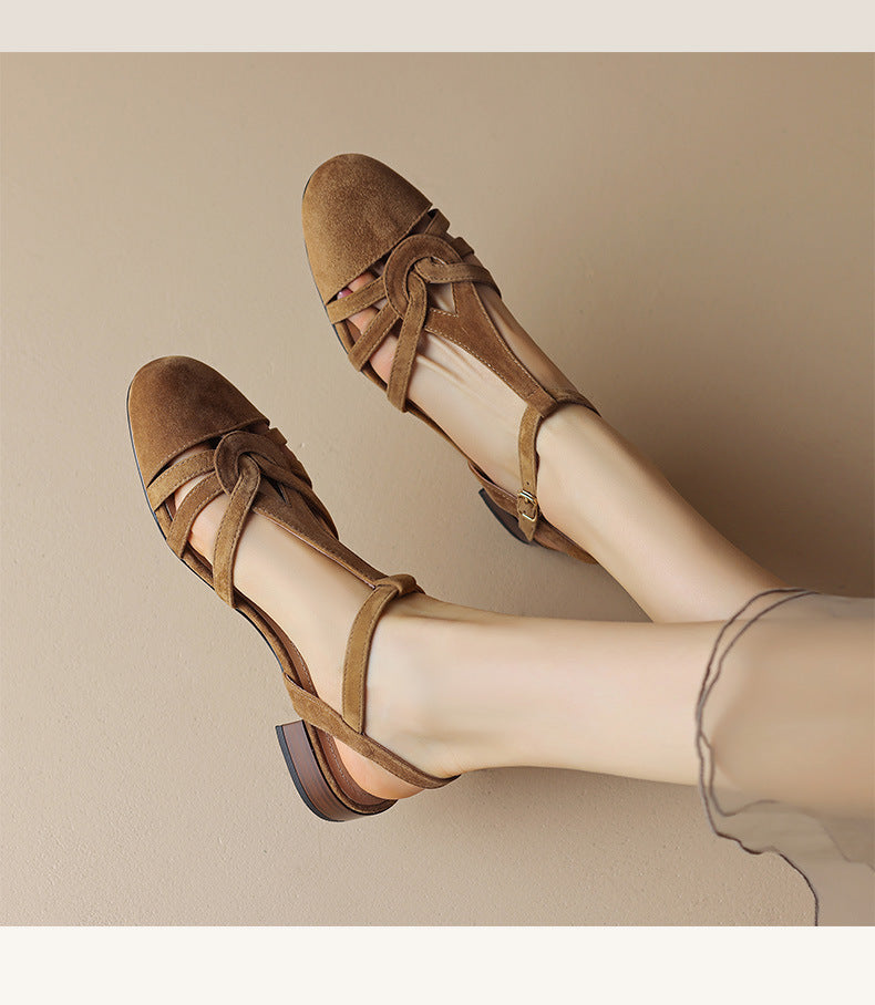 Französische Retro-Sandalen mit geschlossener Spitze – Bild 2 | LuxeStyle
