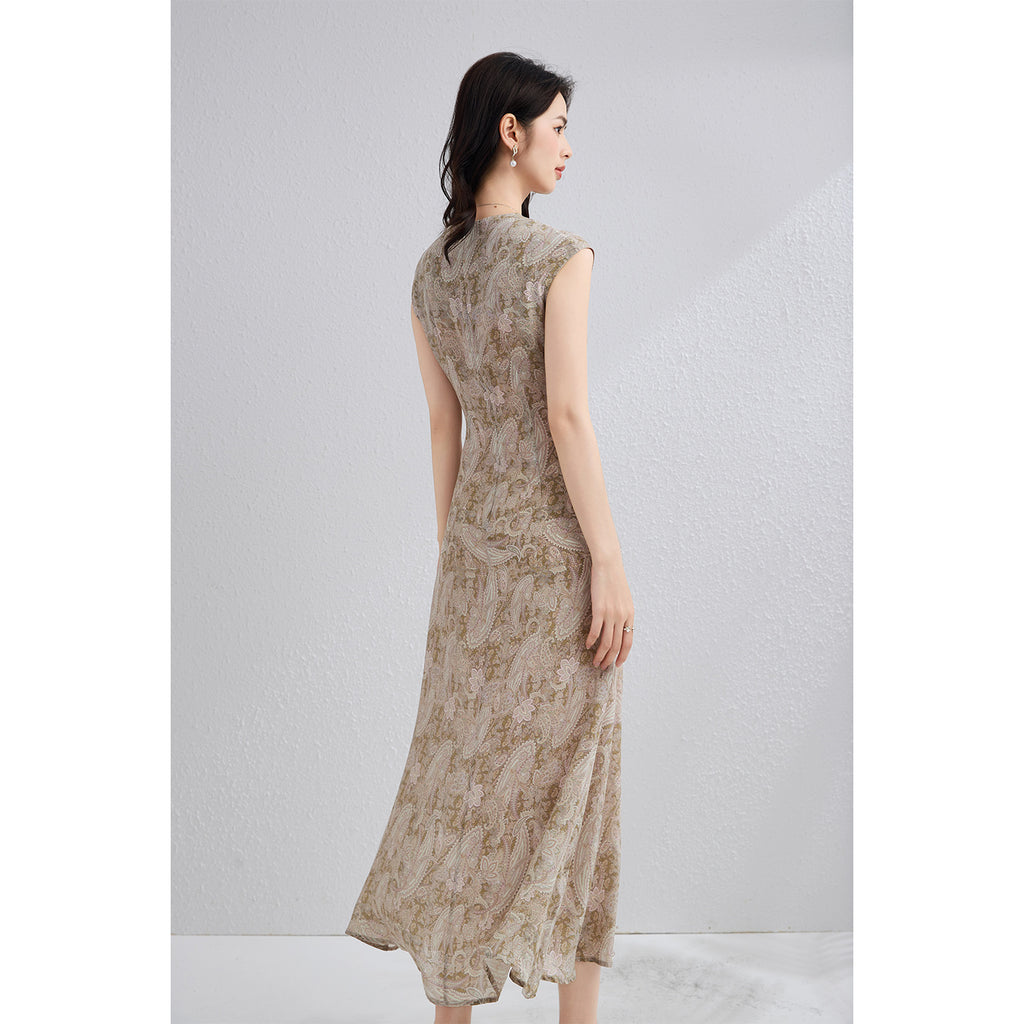 Elegantes, kurzärmliges Seidenkleid mit Rundhals | LuxeStyle