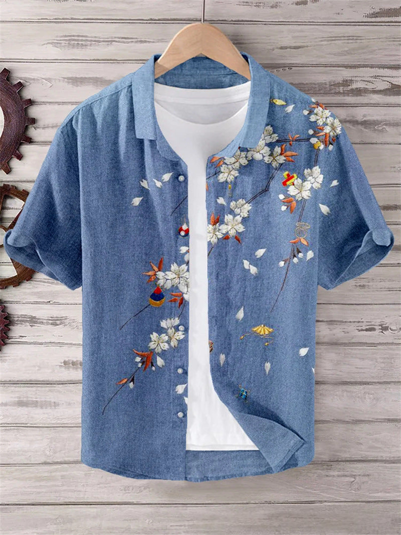 Bambus-Cotton Shirt mit maritimen Druck – Bild 7 | LuxeStyle