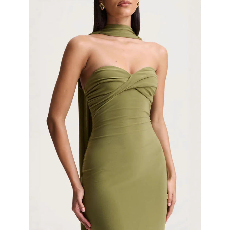 Halterneck Wickelkleid mit Twist-Detail – Bild 7 | LuxeStyle