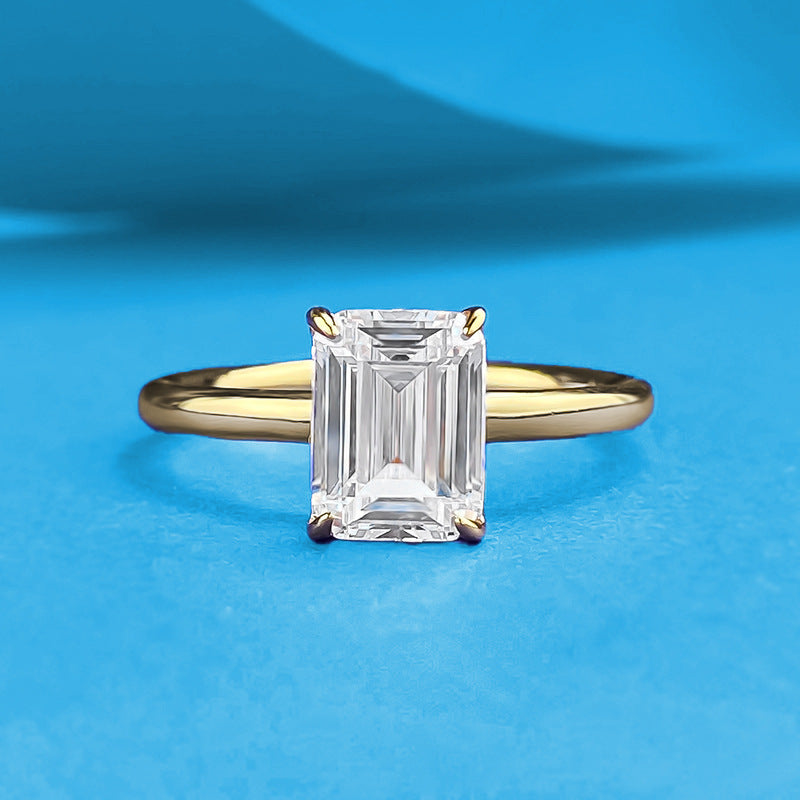 Minimalistischer quadratischer Ring mit Diamant – Bild 5 | LuxeStyle
