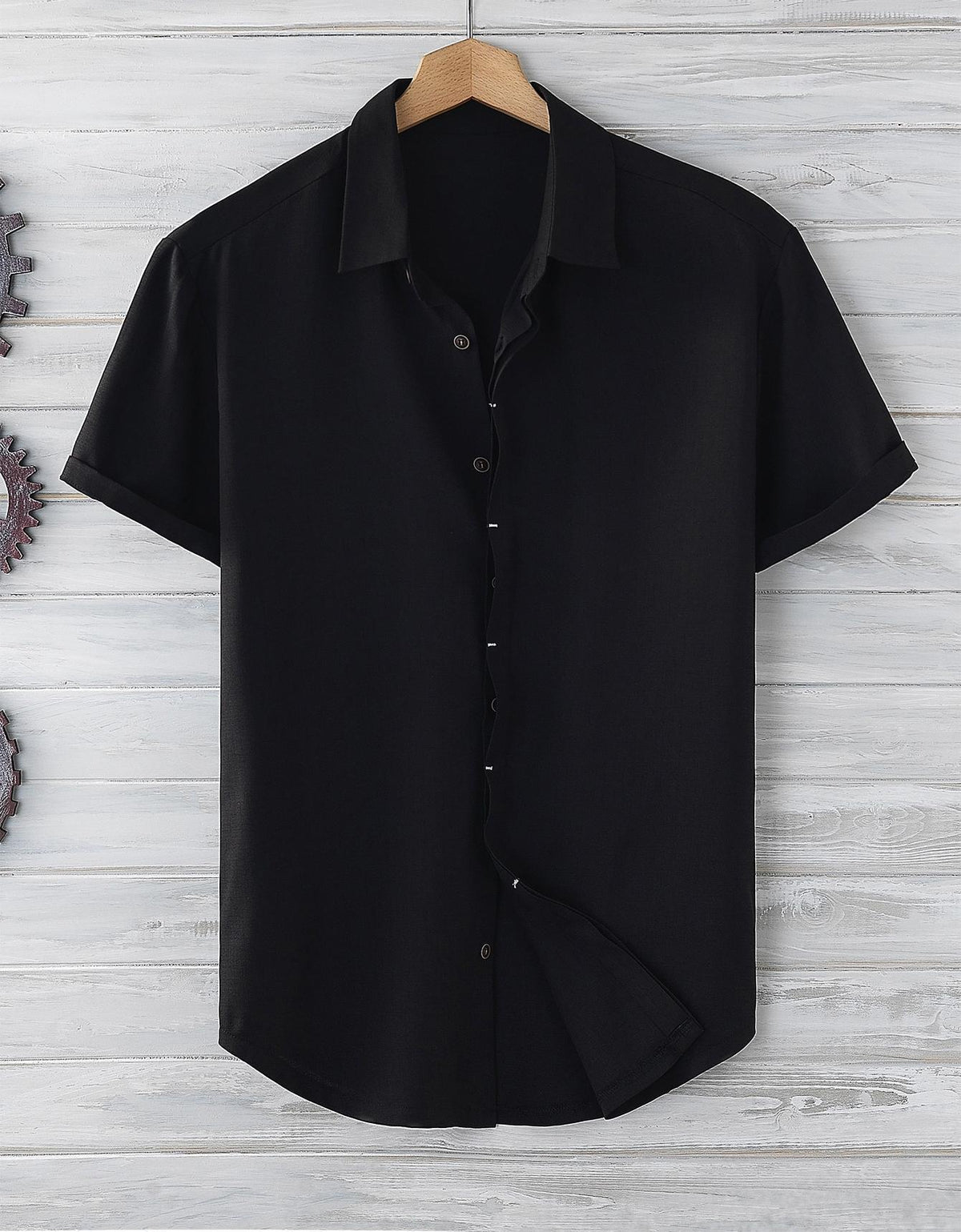 Kurzarm-Shirt für Herren – locker, einfarbig – Bild 2 | LuxeStyle