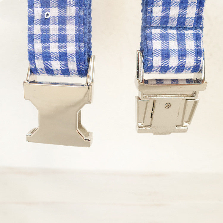 Blau kariertes Hunde Halsband – Bild 5 | LuxeStyle