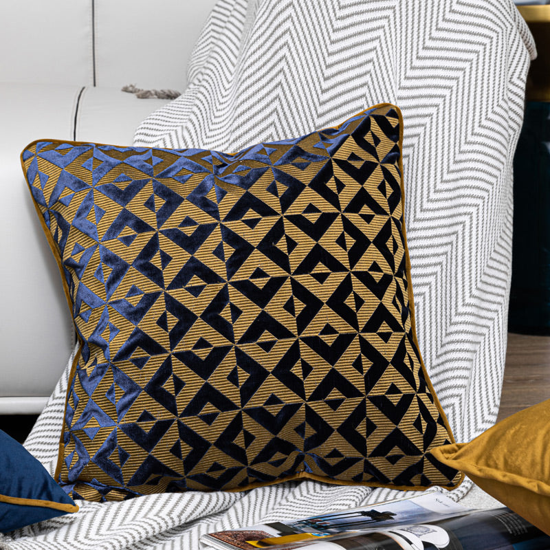 Geometrisches Jacquard Flanell Sofakissen – Bild 3 | LuxeStyle