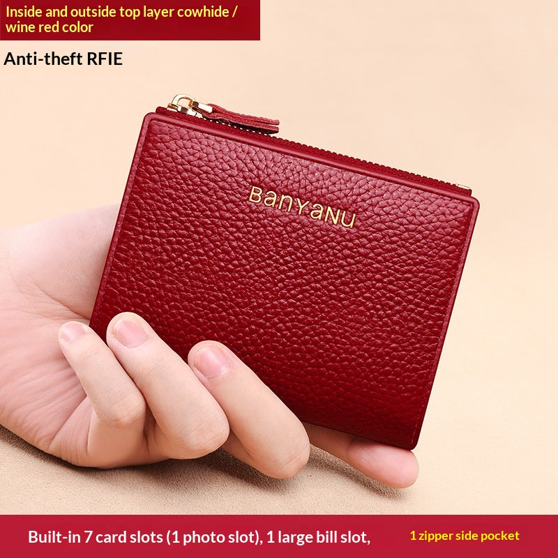 Weinrote Anti-Diebstahl-Geldbörse aus Echthaut – Bild 6 | LuxeStyle