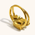 Retro-Doppelring «Sonne» aus Edelstahl – Bild 5 | LuxeStyle