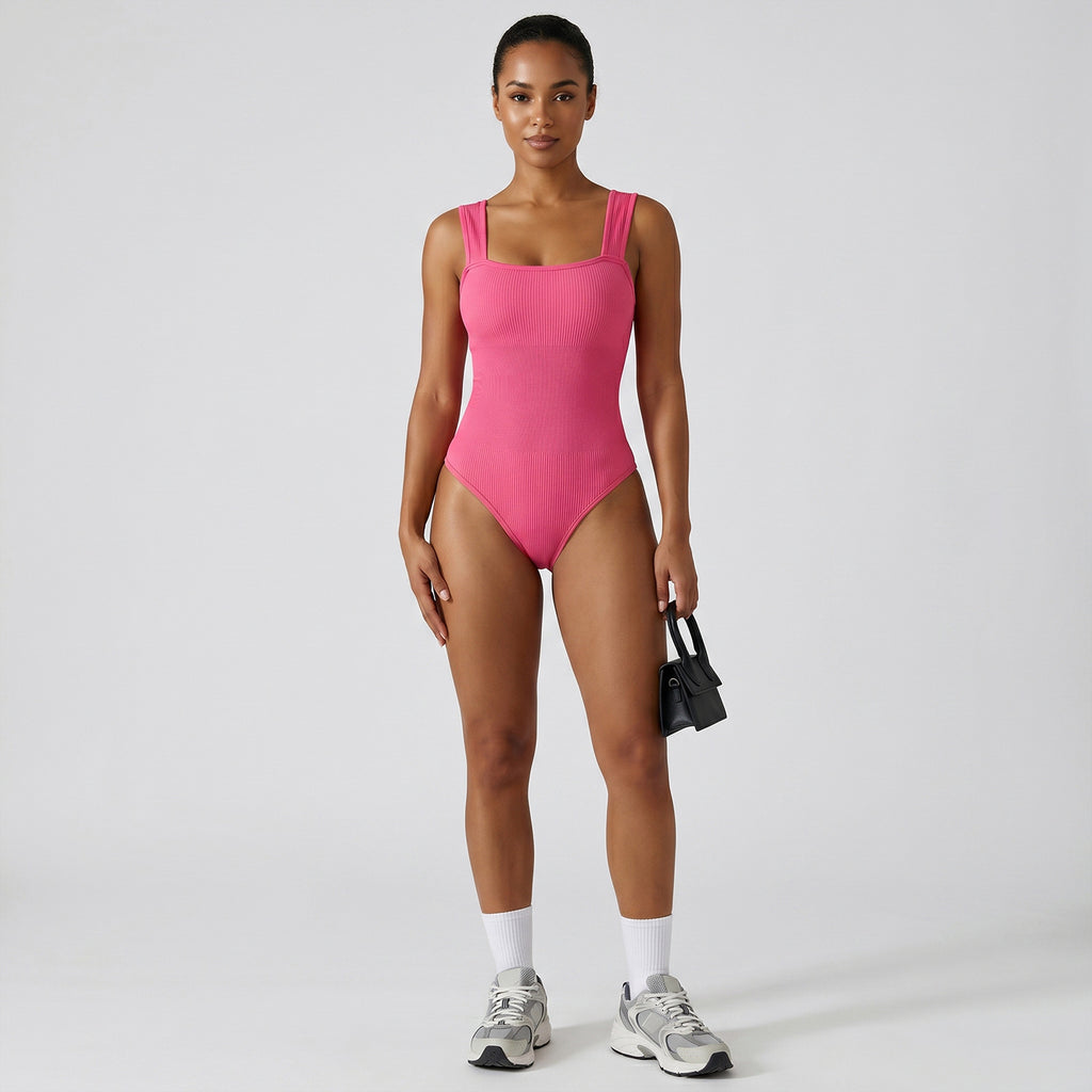 Nahtloser Casual Jumpsuit mit Thong-Boden