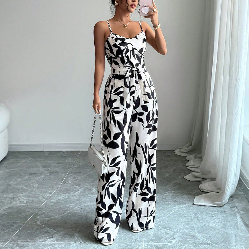 Ärmelloser Blumen-Jumpsuit für Damen